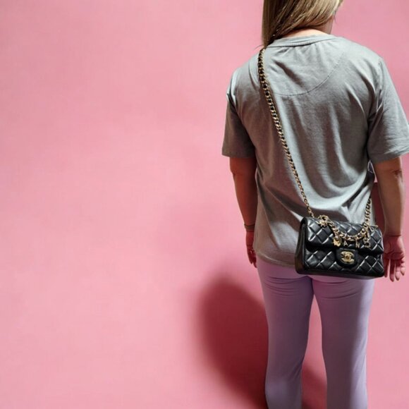 Chanel Coco Charms Mini Rectangular Flap Bag – Black Quilted Lambskin, Gold Hard - Picture 11 of 14